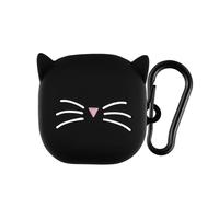 kwmobile Silicone Case Compatible with Samsung Galaxy Buds FE Case Cover - Cat Black/White