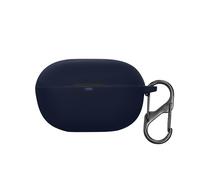 kwmobile Silicone Cover Compatible with Anker Soundcore Life A3i - Case Cover Stick-On Skin with Clip - Dark Blue