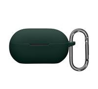 kwmobile Silicone Cover Compatible with Beats Solo Buds - Case Cover Stick-On Skin with Clip - Dark Green