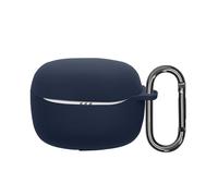 kwmobile Silicone Cover Compatible with JBL Tune Beam 2 - Case Cover Stick-On Skin with Clip - Dark Blue