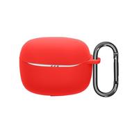 kwmobile Silicone Cover Compatible with JBL Tune Beam 2 - Case Cover Stick-On Skin with Clip - Red