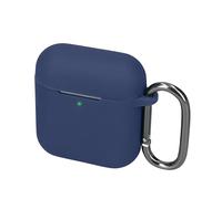 kwmobile Silicone Cover Compatible with Marshall Minor IV/Minor 4 - Case Cover Stick-On Skin with Clip - Dark Blue