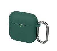 kwmobile Silicone Cover Compatible with Marshall Minor IV/Minor 4 - Case Cover Stick-On Skin with Clip - Dark Green