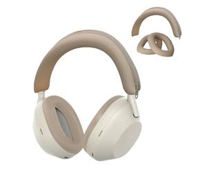 kwmobile Silicone Headband and Ear Pads Cover Set Compatible with Sony WH-1000XM5 - Covers - Beige