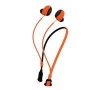 kwmobile Silicone Neck Strap for Sony WF-1000XM6 Holder for Jogging - In-Ear Headphones Strap - Earbuds Accessories - Black/Orange