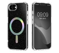 kwmobile Smartphone Case Compatible with Apple iPhone 17e / iPhone 16e Case - Phone Cover Compatible with MagSafe Accessories - Hard Back Soft TPU Bumper w Raised Edges - Glitter