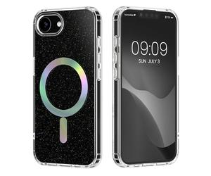kwmobile Smartphone Case Compatible with Apple iPhone 17e / iPhone 16e Case - Phone Cover Compatible with MagSafe Accessories - Hard Back Soft TPU Bumper w Raised Edges - Glitter