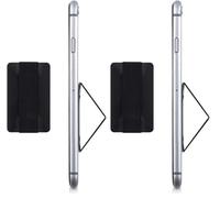 kwmobile Smartphone Elastic Slim Finger Grip - Phone Holder Strap for One-Handed Use - Universal Adhesive Strap for Secure Holding of Mobile Phones (Pack of 2)