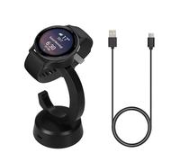 kwmobile Smartwatch Docking Station Compatible with Garmin Vivoactive 6 / Vivoactive 5 / Forerunner 55 255 165 965 Charge Stand - Magnetic Dock - Black