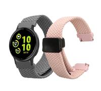 kwmobile Smartwatch Strap Compatible with Garmin vivoactive 5 / active 5 Straps - 2x Nylon Replacement Band - Dusty Pink/Grey