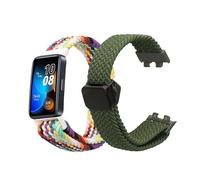 kwmobile Smartwatch Strap Compatible with Huawei Band 10/9 / 8 Straps - 2x Nylon Replacement Band - Black/Blue