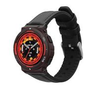 kwmobile Strap Compatible with Amazfit Active Edge (A2212) / Active Edge (A2213) Strap - Silicone and Leather Sport Wristband - Black