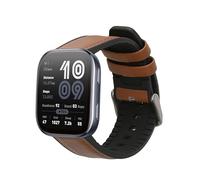 kwmobile Strap Compatible with Amazfit Bip 6 Strap - Silicone and Leather Sport Wristband - Brown/Black
