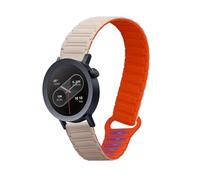kwmobile Strap Compatible with CMF Watch Pro 2 / Watch Pro 1 - Silicone Magnetic Closure - 14-22 cm - Beige/Orange
