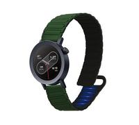 kwmobile Strap Compatible with CMF Watch Pro 2 / Watch Pro 1 - Silicone Magnetic Closure - 14-22 cm - Dark Green