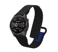 kwmobile Strap Compatible with Garmin Fenix 8 43mm / Fenix 7S / 7S Pro / 7S Solor/Instinct 2S - Silicone Magnetic Closure - 14-22 cm - Black