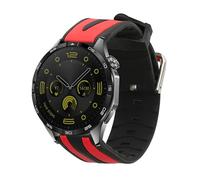 kwmobile Strap Compatible with Huawei Watch GT4 46mm Strap - Replacement Silicone Watch Band - Red/Black