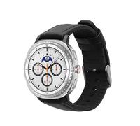 kwmobile Strap Compatible with Samsung Galaxy Watch 8 Galaxy/Galaxy Watch 8 Classic 46mm Strap - Silicone and Leather Sport Wristband - Black