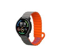 kwmobile Strap Compatible with Xiaomi Mi Watch Color Sport / S1 Active - Silicone Magnetic Closure - 14-22 cm - Grey/Orange