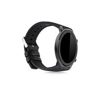 kwmobile Strap for Huami Amzfit GTR (47mm) / GTR 2 / GTR 3 / GTR 4 Watch Strap - Silicone and Leather Replacement Watch Band - Sport Wristband - Black