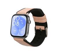 kwmobile Strap for Huawei Watch Fit 3 / Fit 4 Watch Strap - Silicone and Leather Replacement Watch Band - Sport Wristband - Dusty Pink