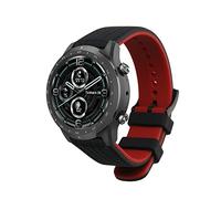 kwmobile Strap for Ticwatch Pro 3 Ultra/Pro 3 / S2 / GTX Watch Strap - Silicone Replacement Watch Band - Black/Red
