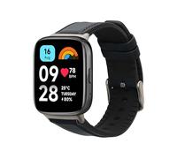 kwmobile Strap for Xiaomi Redmi Watch 3 Active/Redmi Watch 3 Lite Watch Strap - Silicone and Leather Replacement Watch Band - Sport Wristband - Dark Blue