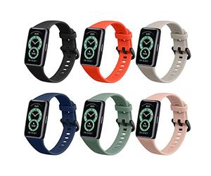 kwmobile Strap Set compatible with Huawei Band 6 & 6 Pro/Honor Band 7 & 6 Straps - 6x TPU Silicone Replacement Wristband - Multicolor