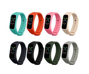 kwmobile Strap Set compatible with Oppo Band Sport Straps - 8x TPU Silicone Replacement Wristband - Multicolor