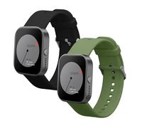kwmobile Straps Compatible with CMF Watch Pro 2 / Watch Pro 1 Straps - 2x Replacement Silicone Watch Bands - Smartwatch or Fitness Tracker - Black/Green