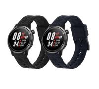 kwmobile Straps Compatible with COROS PACE 2 / APEX (42mm) Straps - 2x Replacement Silicone Watch Bands - Smartwatch or Fitness Tracker - Black/Dark Blue