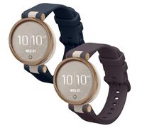 kwmobile Straps Compatible with Garmin Lily Sport Straps - 2x Replacement Silicone Watch Bands - Smartwatch or Fitness Tracker - Dark Blue/Lavender