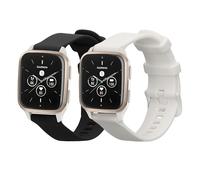 kwmobile Straps Compatible with Garmin Venu Sq 2 Music/Sq 2 / Vivoactive 6 / Vivoactive 5 Straps - 2x Replacement Silicone Watch Bands - Smartwatch or Fitness Tracker - Black/White
