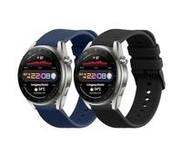 kwmobile Straps Compatible with Huawei Watch 4 Pro/Watch 4 / Watch 3 Pro/Watch 3 Straps - 2x Replacement Silicone Watch Bands
