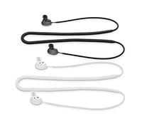 kwmobile Straps Compatible with Samsung Galaxy Buds 2-2x Silicone Holder for Wireless Earphones - White Matte/Black