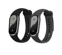 kwmobile Straps Compatible with Xiaomi Mi Band 10 / Mi Band 9/8 Straps - 2x Replacement Silicone Watch Bands - Smartwatch or Fitness Tracker - Black/Grey