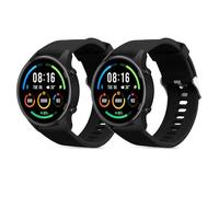kwmobile Straps Compatible with Xiaomi Watch S4/S4 Sport/S3/S2/Watch S1 Active/Redmi Watch 5 Active Straps - 2x Replacement Silicone Watch Bands - Smartwatch or Fitness Tracker - Black/Black