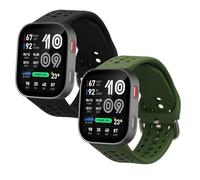 kwmobile Straps for Amazfit Bip Max 50mm Straps - 2x Replacement Silicone Watch Bands - Smartwatch or Fitness Tracker