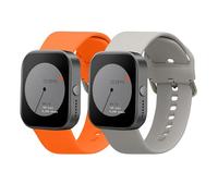 kwmobile Straps for CMF by Nothing Watch Pro (D395) Straps - 2x Replacement Silicone Watch Bands - Smartwatch or Fitness Tracker - Grey/Orange
