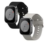 kwmobile Straps Compatible with CMF by Nothing Watch Pro (D395) Straps - 2x Replacement Silicone Watch Bands - Smartwatch or Fitness Tracker - Black/Grey