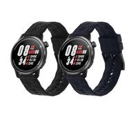 kwmobile Straps for COROS PACE 2 / APEX (42mm) Straps - 2x Replacement Silicone Watch Bands - Smartwatch or Fitness Tracker - Black/Dark Blue