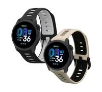 kwmobile Straps for COROS PACE 4 / PACE 3 / APEX 4 / APEX Pro Straps - 2x Replacement Silicone Watch Bands - Smartwatch or Fitness Tracker - Grey/Black/Beige/Black