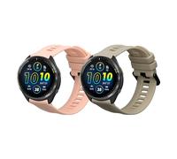 kwmobile Straps for Garmin Forerunner 965/965 Solar/Forerunner 955/955 Solar Straps - 2x Replacement Silicone Watch Bands - Smartwatch or Fitness Tracker - Grey/Dark Rose