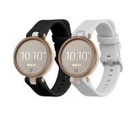kwmobile Straps for Garmin Lily Sport Straps - 2x Replacement Silicone Watch Bands - Smartwatch or Fitness Tracker - Black/White