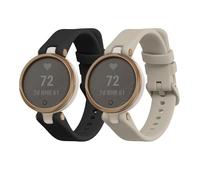 kwmobile Straps for Garmin Lily Sport Straps - 2x Replacement Silicone Watch Bands - Smartwatch or Fitness Tracker - Black/Beige