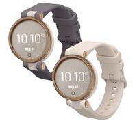 kwmobile Straps for Garmin Lily Sport Straps - 2x Replacement Silicone Watch Bands - Smartwatch or Fitness Tracker - Lavender/Beige