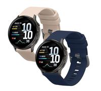 kwmobile Straps for Garmin Venu 4 41mm Straps - 2x Replacement Silicone Watch Bands - Smartwatch or Fitness Tracker - Dark Blue/Cream
