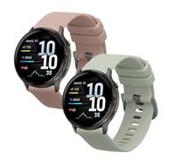 kwmobile Straps for Garmin Venu 4 41mm Straps - 2x Replacement Silicone Watch Bands - Smartwatch or Fitness Tracker - Pastel Green/Dusty Pink