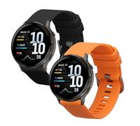 kwmobile Straps for Garmin Venu 4 45mm Straps - 2x Replacement Silicone Watch Bands - Smartwatch or Fitness Tracker - Black/Orange