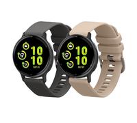 kwmobile Straps for Garmin vivoactive 5 / active 5 Straps - 2x Replacement Silicone Watch Bands - Smartwatch or Fitness Tracker - Grey/Cream